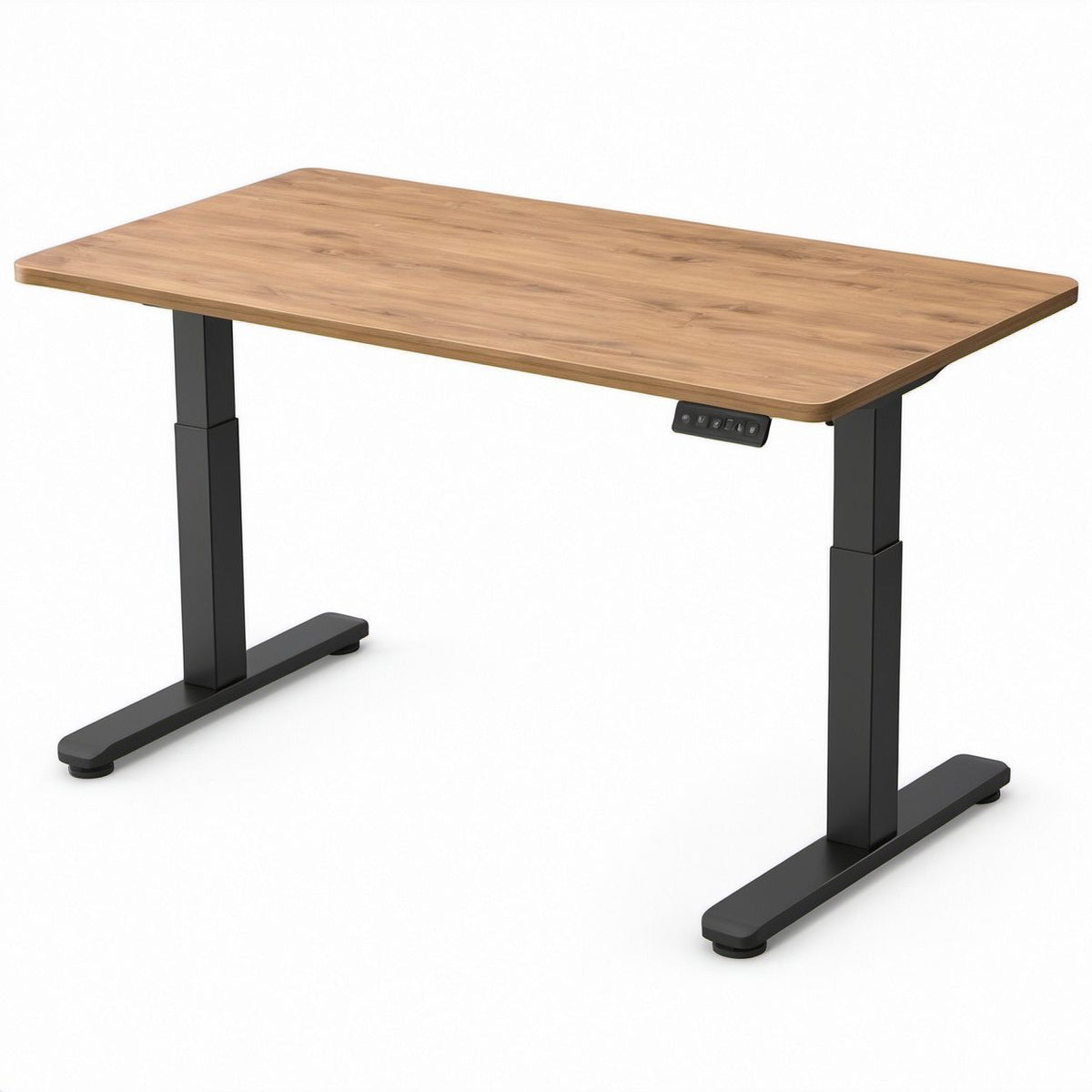 Electric Height-Adjustable Standing Desk, 47.2 x 23.6 in, Natural Oak and Black