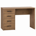 Walnut Brown Computer Desk with 4 Drawers and Black Handles, 47.2 x 23.6 x 29.5 in