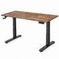 Electric Height-Adjustable Standing Desk, 48 x 24 in Walnut Brown Top with Black Steel Frame, 28.3-47.6 in Height Range