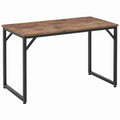 Industrial Office Computer Desk, Rustic Brown Engineered Wood Top with Black Steel Frame, 47.2 x 23.6 x 29.5 in